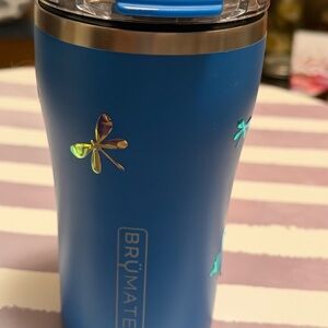 BrüMate Blue Tumbler with Butterfly Accents